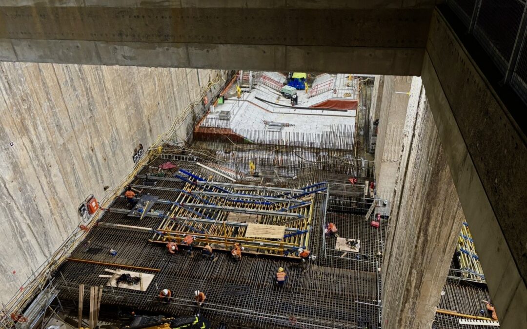 Steel fixers working on construction site in Adelaide